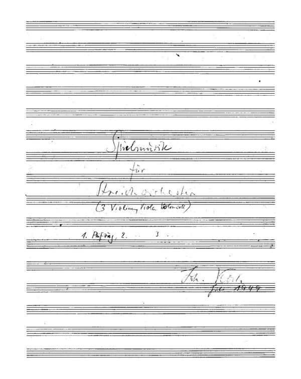 Spielmusik für Streichorchester (3 Violinen, Viola, Violoncello)