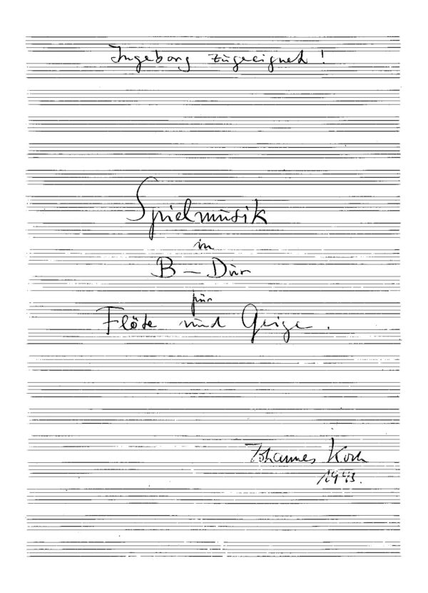 Spielmusik in B-Dur für Flöte und Geige
