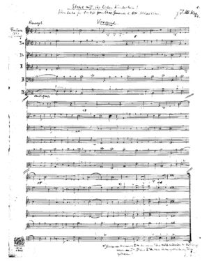 Steht auf, ihr lieben Kinderlein! Kantate für 1-4st. gem. Chor, Gemeinde u. 5st. Bläser-Chor