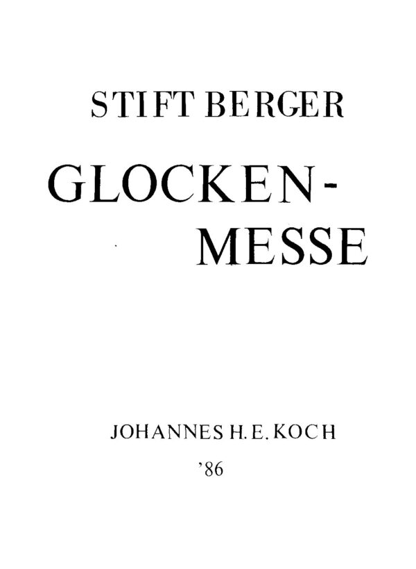 Stift Berger Glocken-Messe