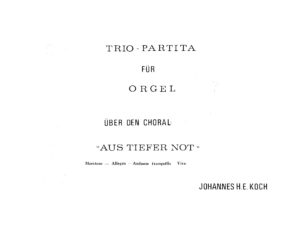 Trio-Partita für Orgel über den Choral: "Aus tiefer Not"