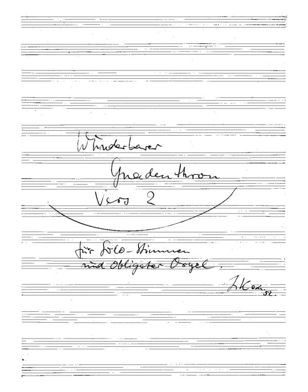 Wunderbarer Gnadenthron Vers 2 für Solo-Stimmen und obligater Orgel