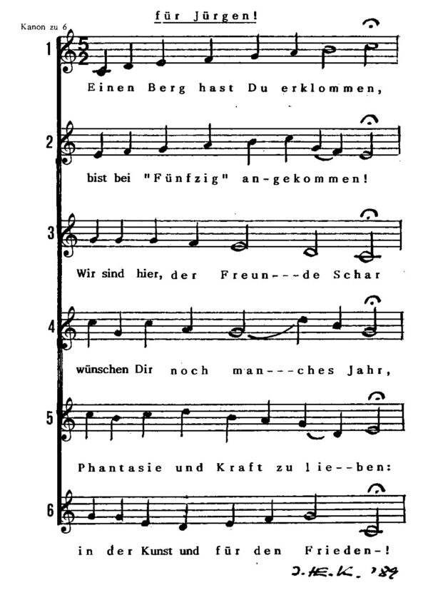 für Jürgen - Kanon zu 6